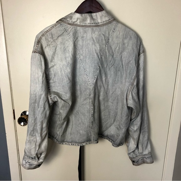 Rag & Bone Charlie liquid crop button down fake denim shirt- size m - Picture 2 of 8